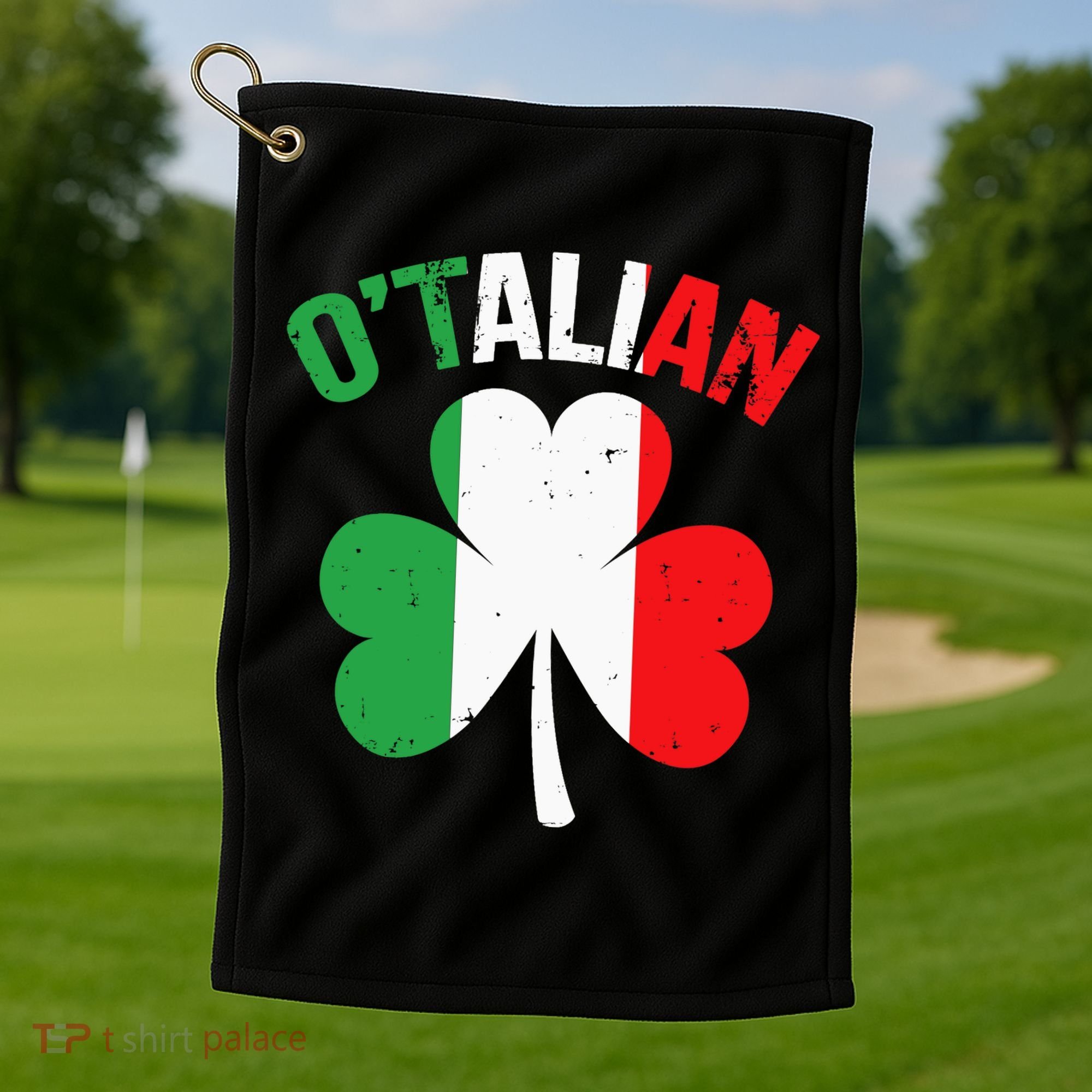 Funny Saint Patricks Day Irish Italian O'talian Golf Towel