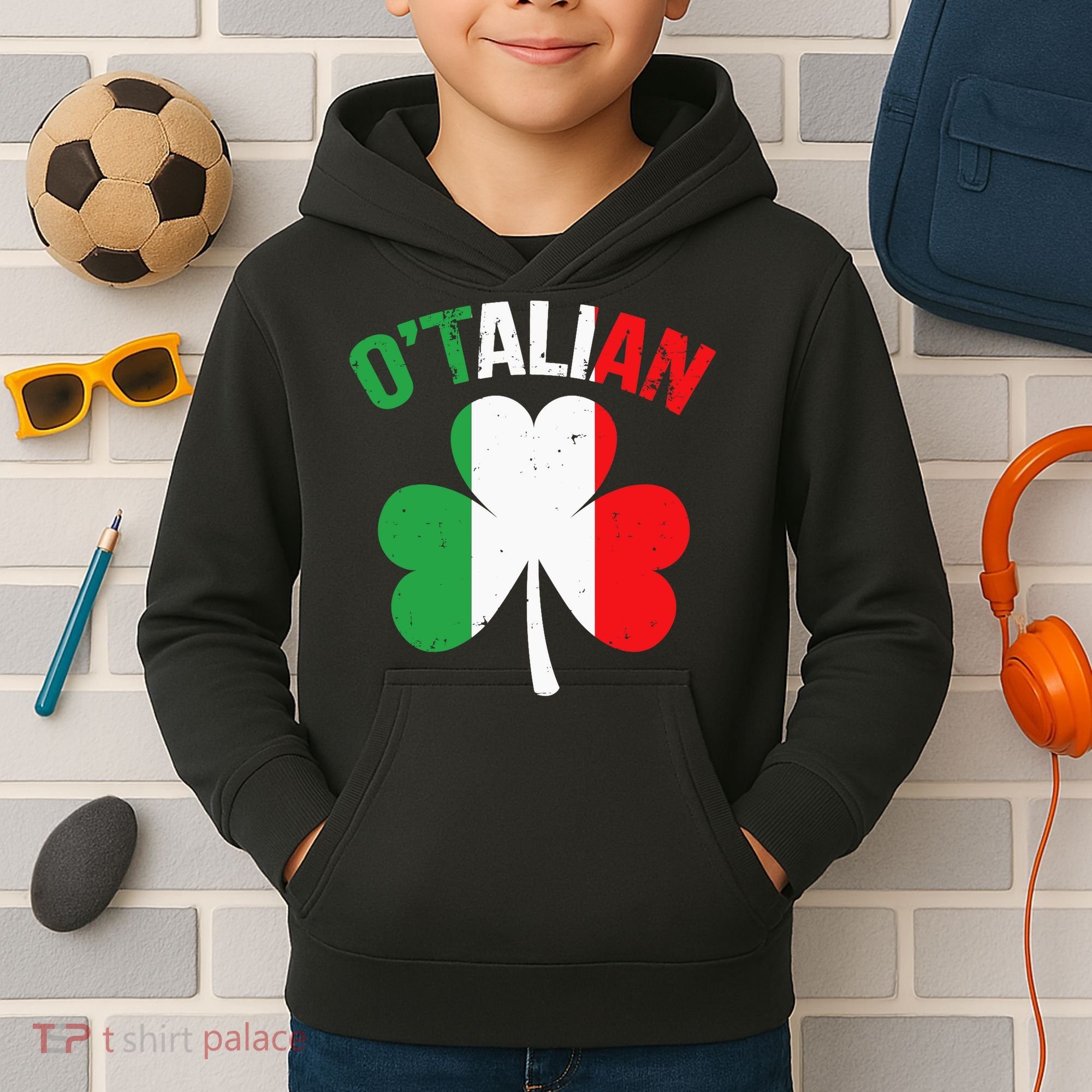 Funny Saint Patricks Day Irish Italian O'talian Kids Hoodie