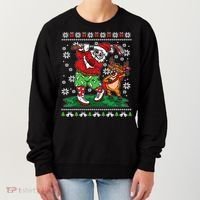 Funny Santa Playing Golf Sports Ugly Golf Christmas Women's Sweatshirt thumb 0