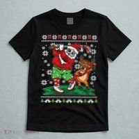 Funny Santa Playing Golf Sports Ugly Golf Christmas T-Shirt thumb 5