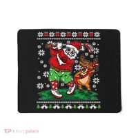 Funny Santa Playing Golf Sports Ugly Golf Christmas Mousepad thumb 0
