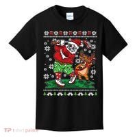 Funny Santa Playing Golf Sports Ugly Golf Christmas Kids T-Shirt thumb 0