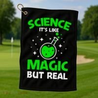 Funny Science Quote Science Teacher Retro Sunset Teacher Appreciation Golf Towel thumb 1