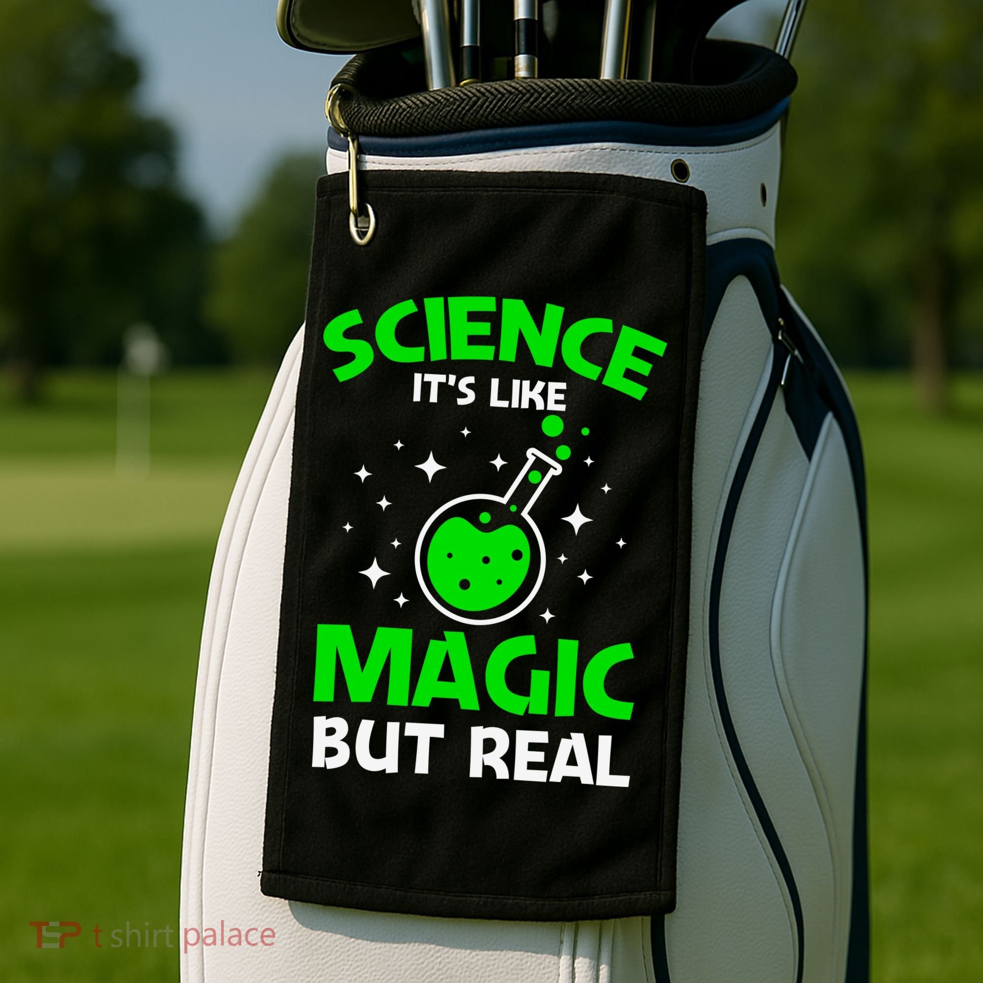Funny Science Quote Science Teacher Retro Sunset Teacher Appreciation Golf Towel