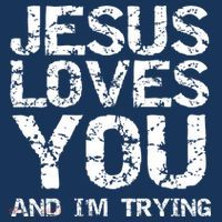 Funny Sarcastic Quote Gift Jesus Loves You And Im Trying Women's Hoodie thumb 2