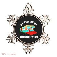 Funny Sarcastic Queen of My Double Wide Trailer Engagement Ornament thumb 0