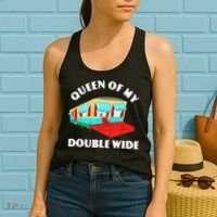 Funny Sarcastic Queen of My Double Wide Trailer Engagement Women's Tank Top thumb 2