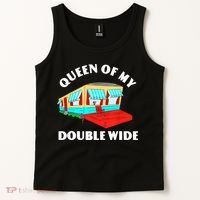 Funny Sarcastic Queen of My Double Wide Trailer Engagement Tank Top thumb 2