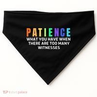 Funny Sarcastic Quote Saying Patience Definition USA-Made Doggie Bandana thumb 0