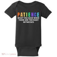 Funny Sarcastic Quote Saying Patience Definition Baby Bodysuit thumb 0