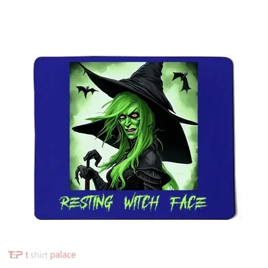 Funny Scary Resting Witch Face Gift Mousepad