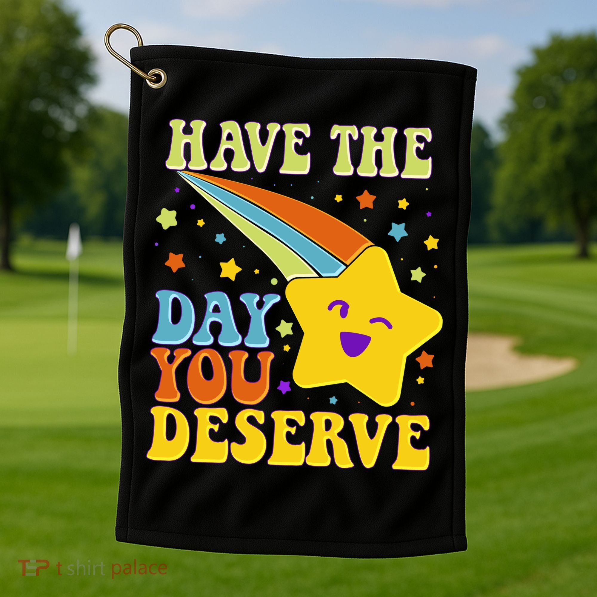 Funny Sarcastic Retro Shooting Star Golf Towel