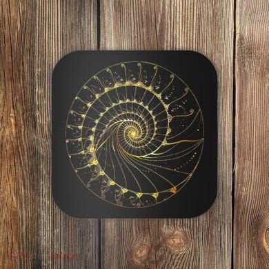 Fibonacci Spiral Ratio Mathematicians Sacred Geometry Coaster