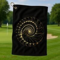 Fibonacci Spiral Ratio Mathematicians Sacred Geometry Golf Towel thumb 1