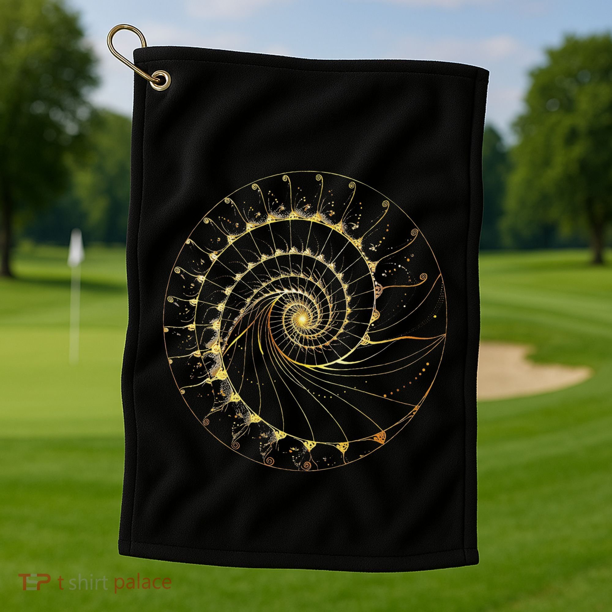 Fibonacci Spiral Ratio Mathematicians Sacred Geometry Golf Towel