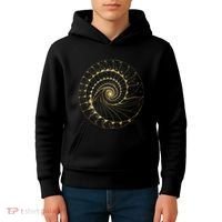 Fibonacci Spiral Ratio Mathematicians Sacred Geometry Kids Hoodie thumb 4