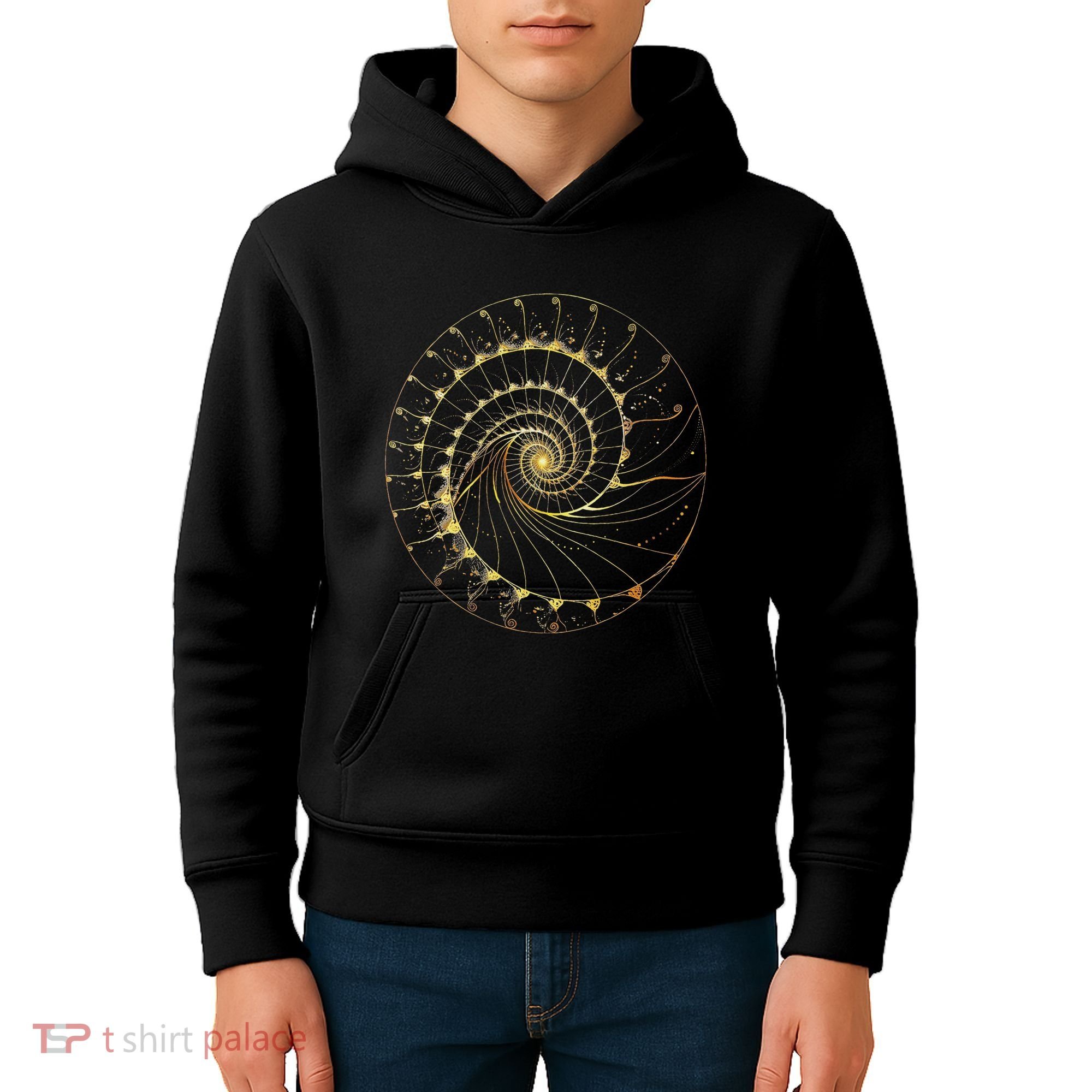 Fibonacci Spiral Ratio Mathematicians Sacred Geometry Kids Hoodie