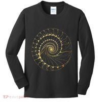 Fibonacci Spiral Ratio Mathematicians Sacred Geometry Kids Long Sleeve Shirt thumb 0
