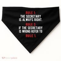 Funny Secretary Rules Secretary Day Cool Gift USA-Made Doggie Bandana thumb 0