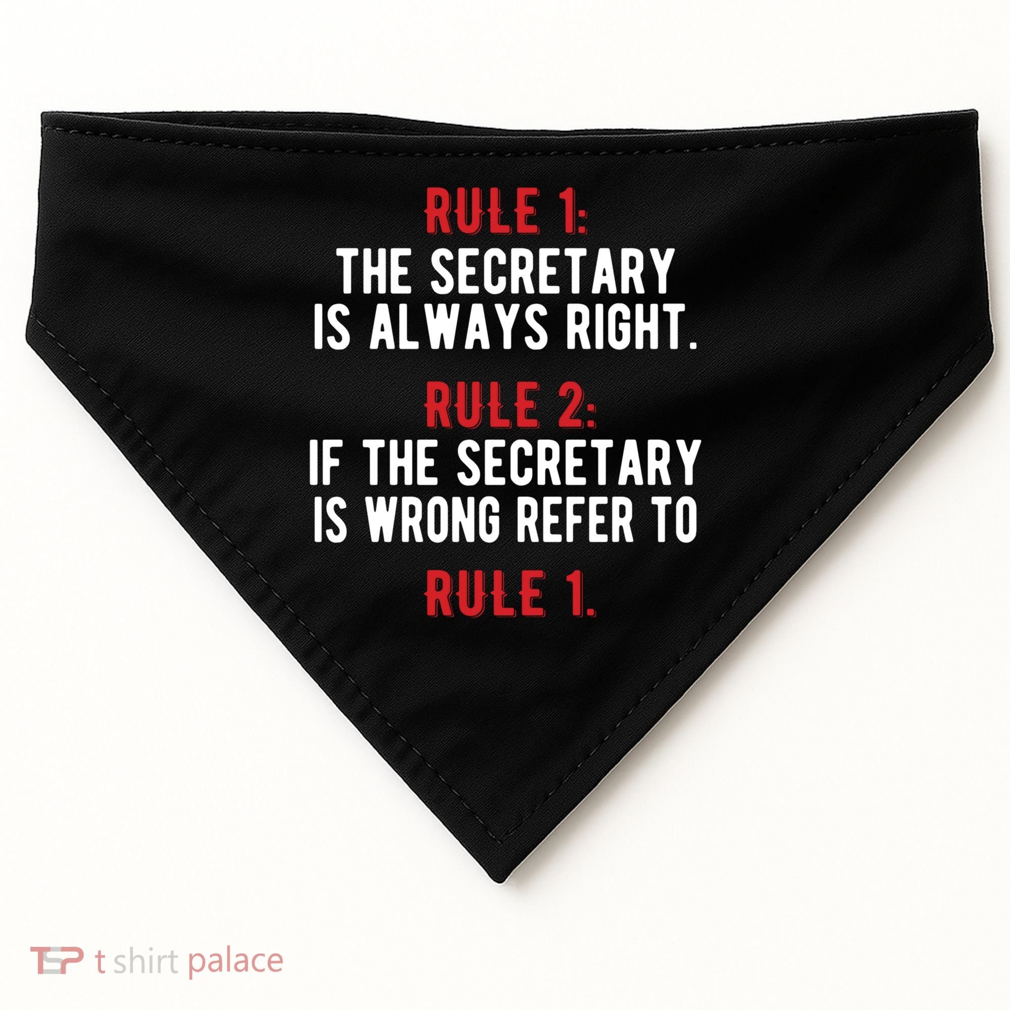 Funny Secretary Rules Secretary Day Cool Gift USA-Made Doggie Bandana