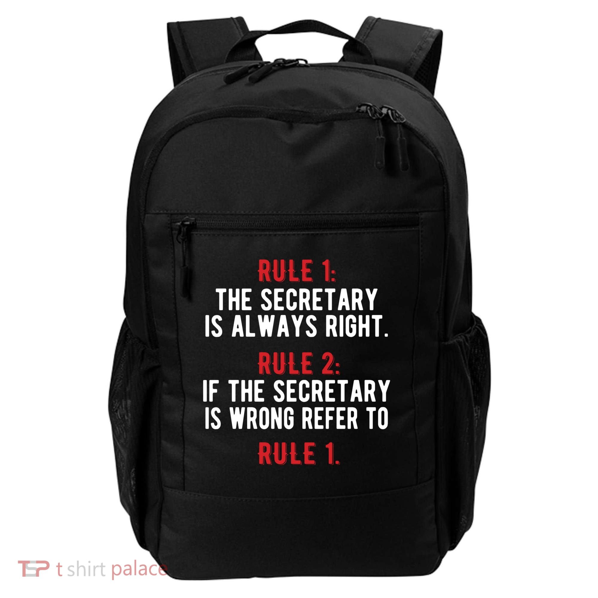 Funny Secretary Rules Secretary Day Cool Gift Backpack