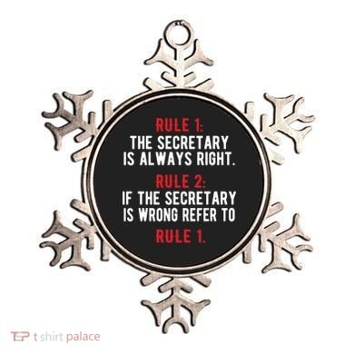 Funny Secretary Rules Secretary Day Cool Gift Ornament