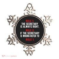 Funny Secretary Rules Secretary Day Cool Gift Ornament thumb 0