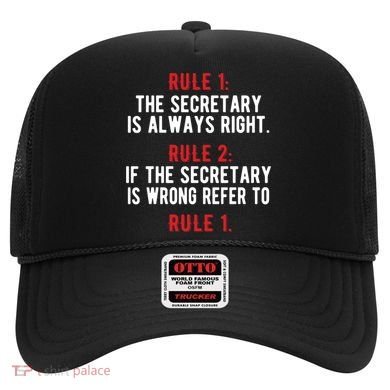 Funny Secretary Rules Secretary Day Cool Gift Hat