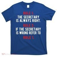 Funny Secretary Rules Secretary Day Cool Gift T-Shirt thumb 0