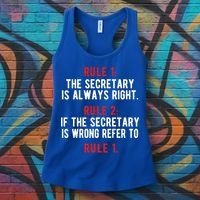 Funny Secretary Rules Secretary Day Cool Gift Women's Tank Top thumb 3