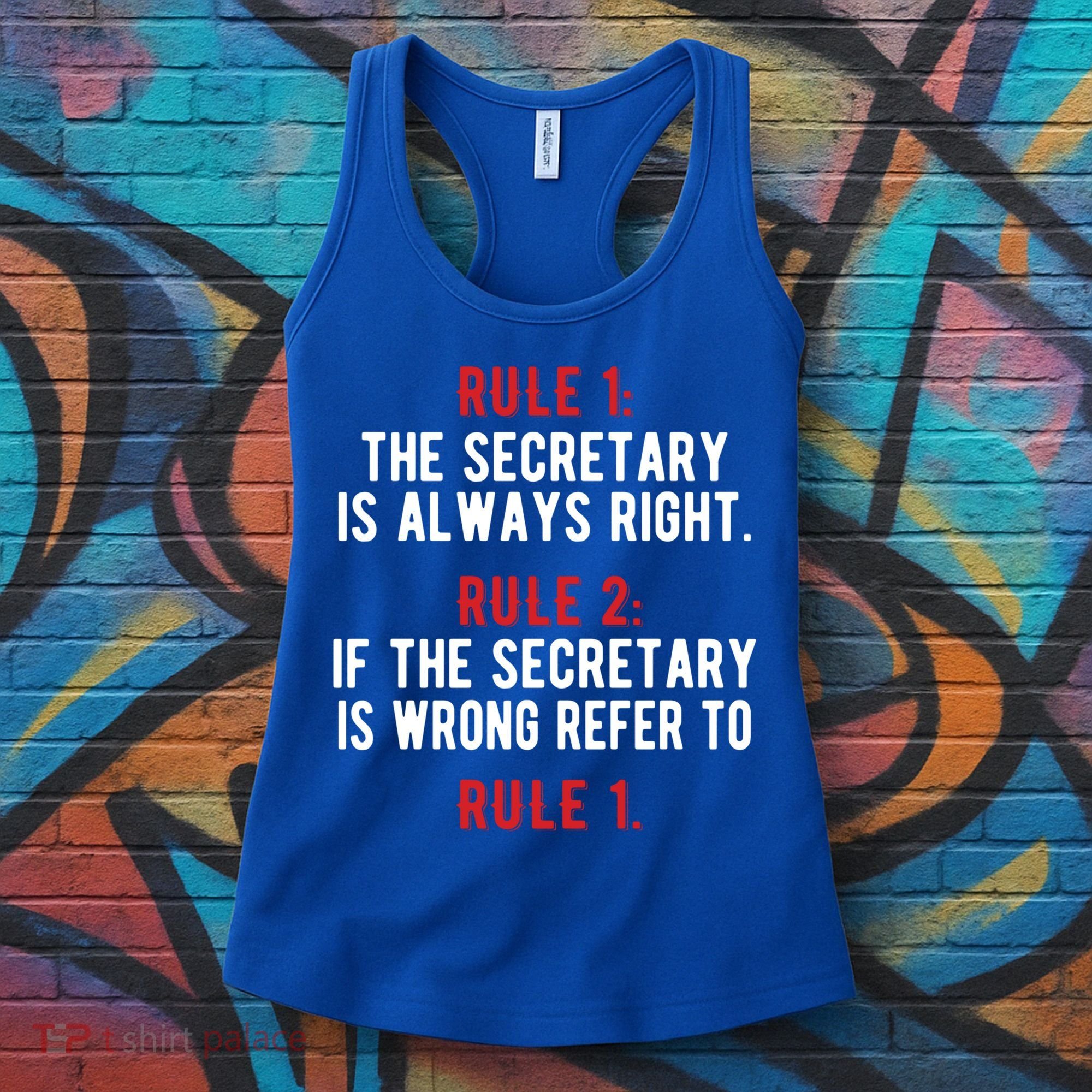 Funny Secretary Rules Secretary Day Cool Gift Women's Tank Top