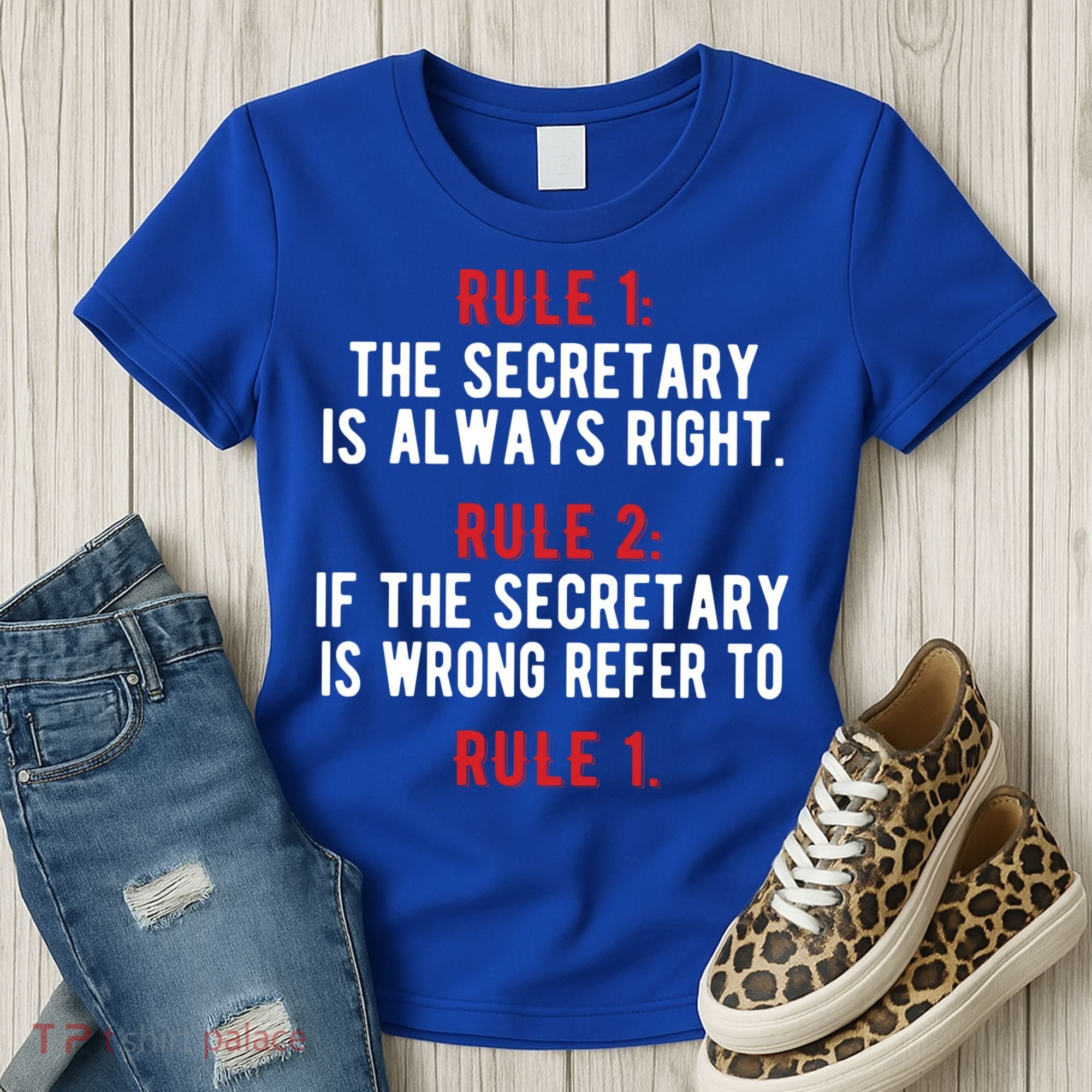 Funny Secretary Rules Secretary Day Cool Gift Women's T-Shirt