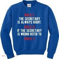 Funny Secretary Rules Secretary Day Cool Gift Kids Sweatshirt thumb 0