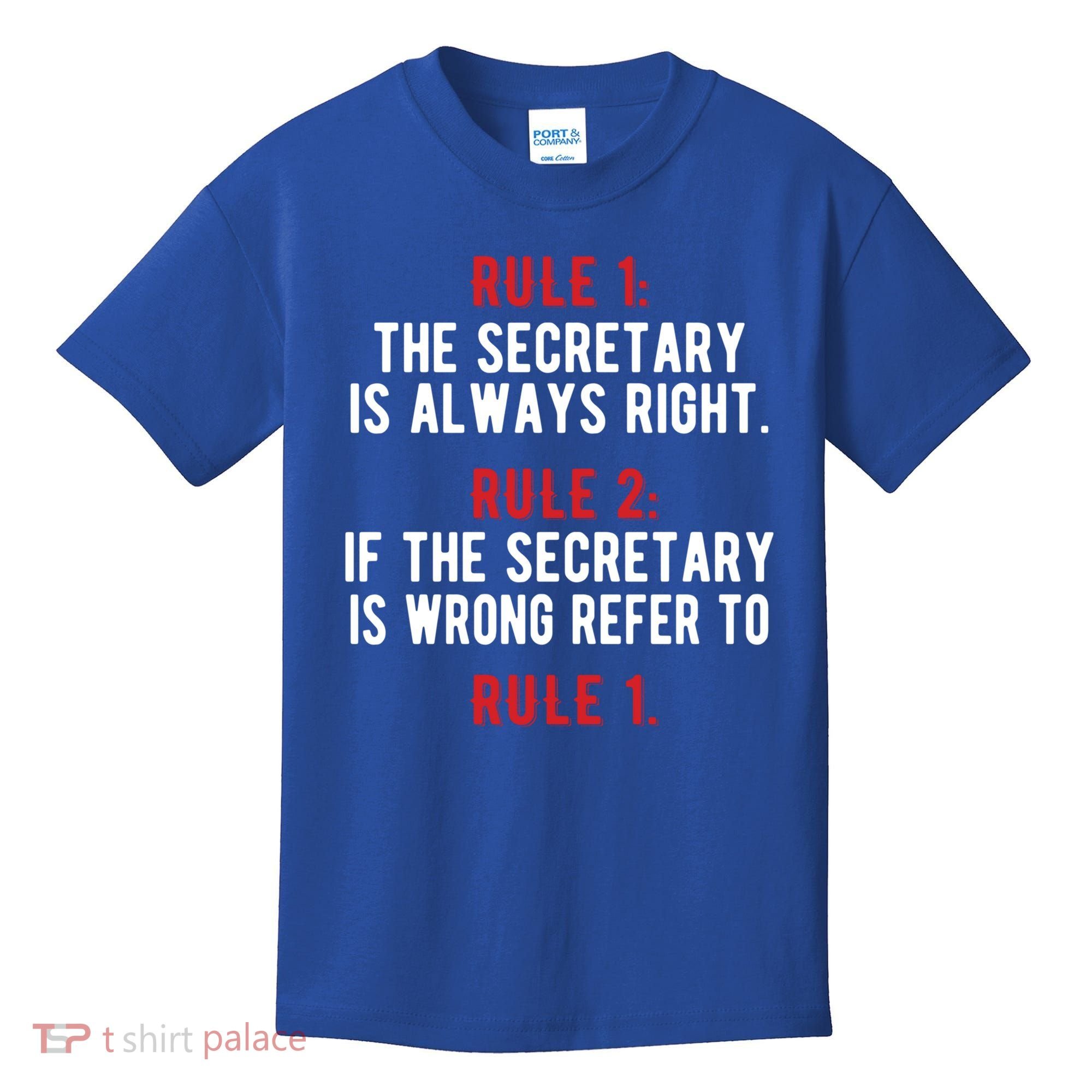 Funny Secretary Rules Secretary Day Cool Gift Kids T-Shirt