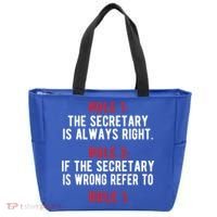 Funny Secretary Rules Secretary Day Cool Gift Tote Bag thumb 0