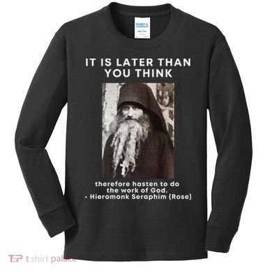 Fr Seraphim Rose Eastern Orthodox Christian Kids Long Sleeve Shirt