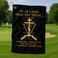 Fr Seraphim Rose Eastern Orthodox Christian Cross Golf Towel thumb 1