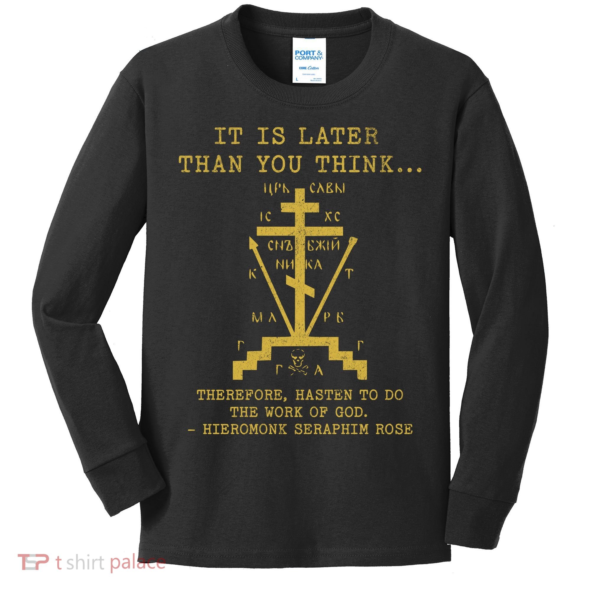 Fr Seraphim Rose Eastern Orthodox Christian Cross Kids Long Sleeve Shirt