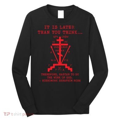 Fr Seraphim Rose Eastern Orthodox Christian Cross Long Sleeve Shirt