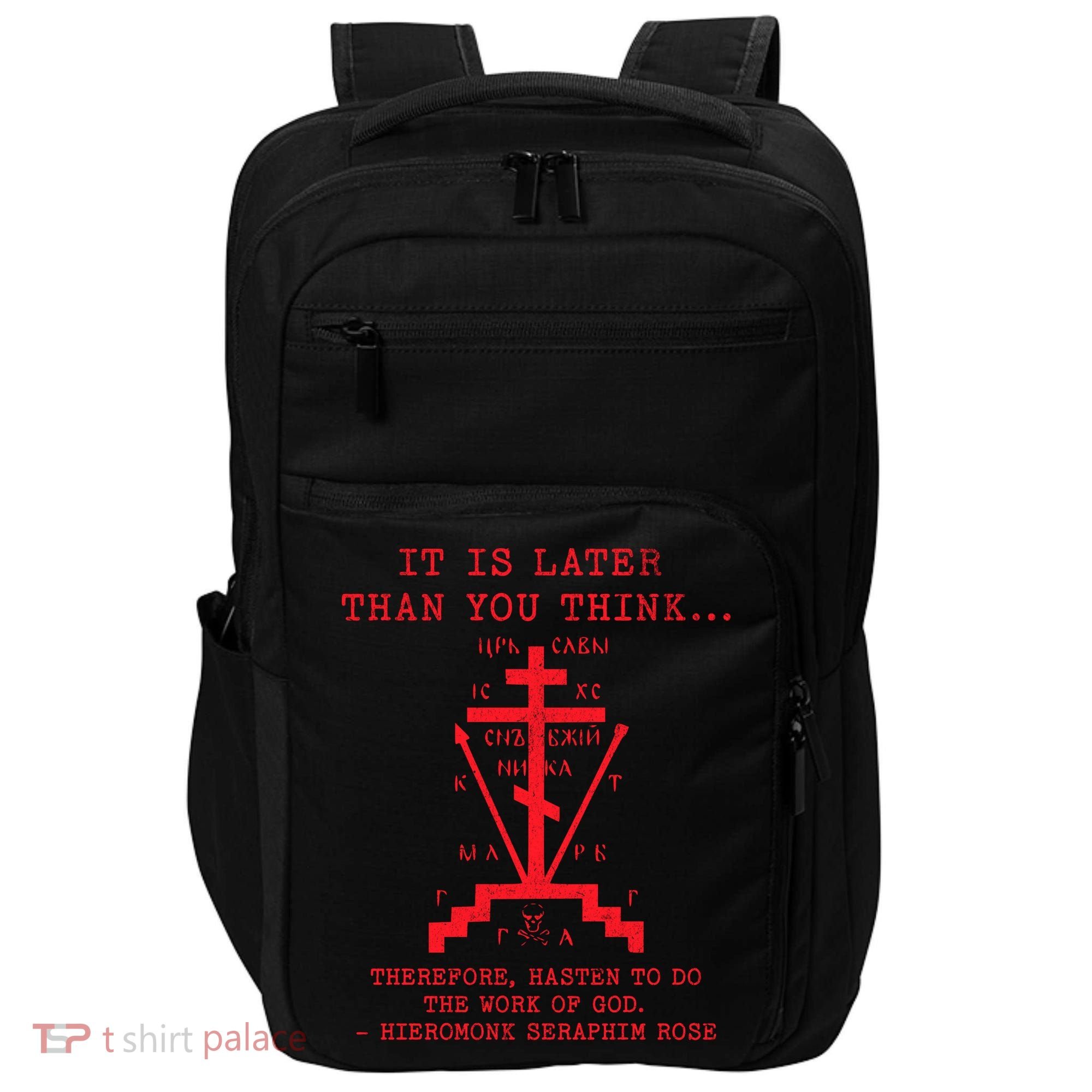 Fr Seraphim Rose Eastern Orthodox Christian Cross Impact Tech Backpack