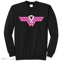 Funny Superhero Ribbon Breast Cancer Awareness Sweatshirt thumb 0