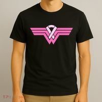 Funny Superhero Ribbon Breast Cancer Awareness T-Shirt thumb 3