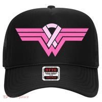 Funny Superhero Ribbon Breast Cancer Awareness Hat thumb 0