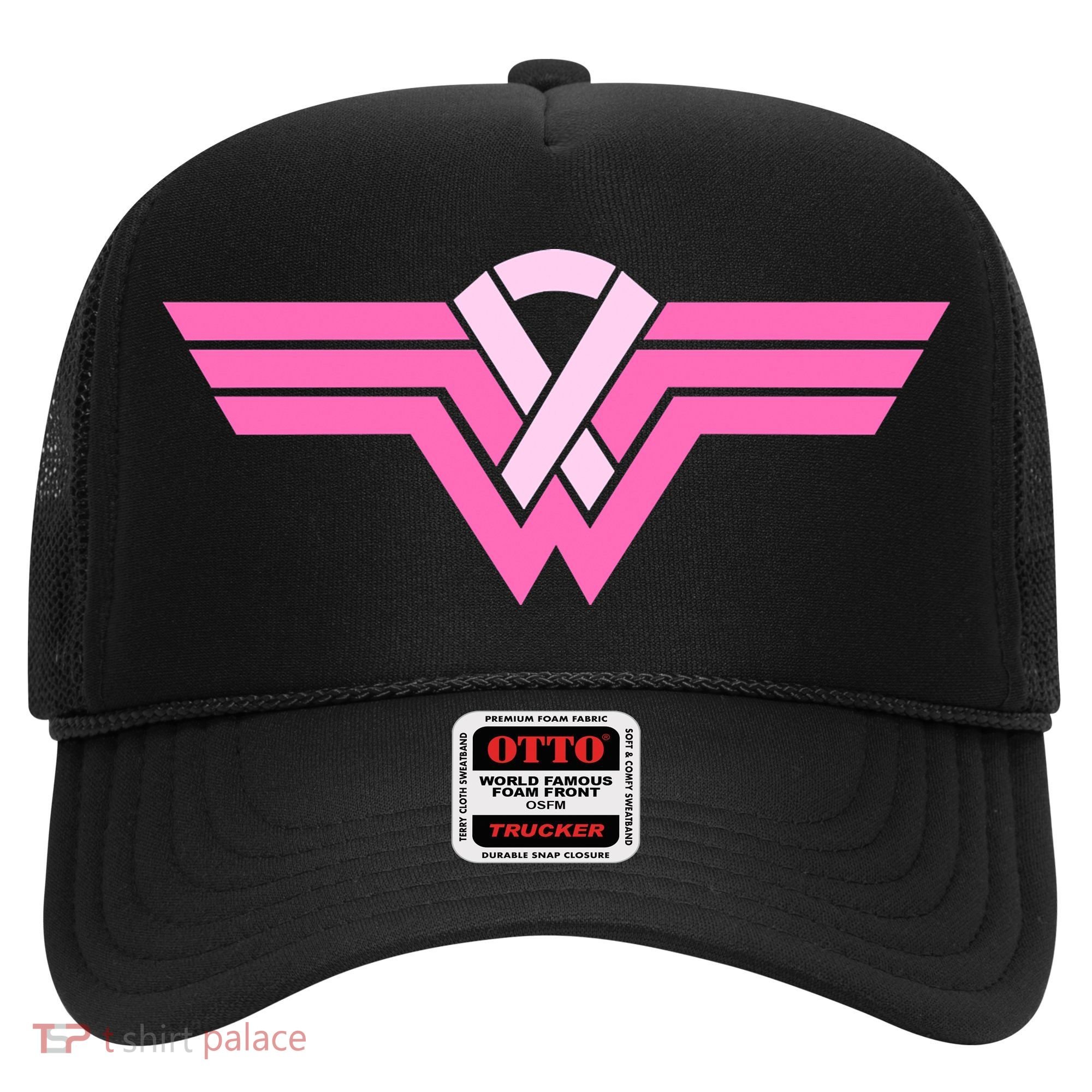 Funny Superhero Ribbon Breast Cancer Awareness Hat