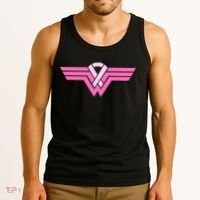 Funny Superhero Ribbon Breast Cancer Awareness Tank Top thumb 3