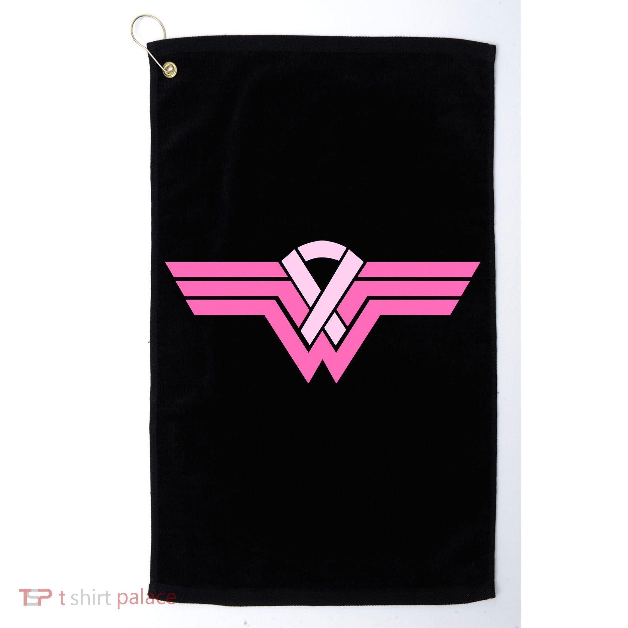 Funny Superhero Ribbon Breast Cancer Awareness Golf Towel