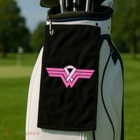 Funny Superhero Ribbon Breast Cancer Awareness Golf Towel thumb 2