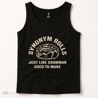 Funny Synonym Rolls Joke Cinnamon Rolls Grammar Pun Teacher Tank Top thumb 2