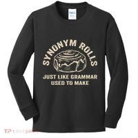 Funny Synonym Rolls Joke Cinnamon Rolls Grammar Pun Teacher Kids Long Sleeve Shirt thumb 0