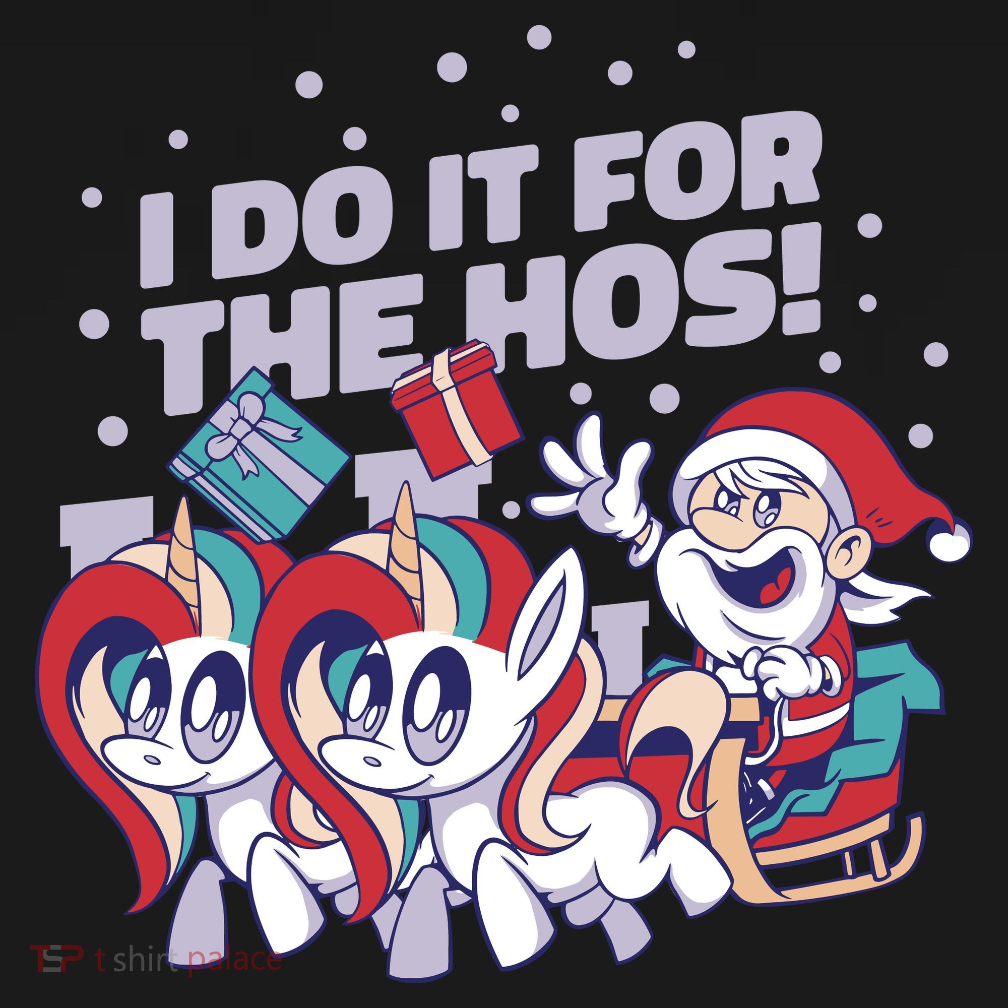 Funny Santa Riding Sleighs With Unicorns Apron